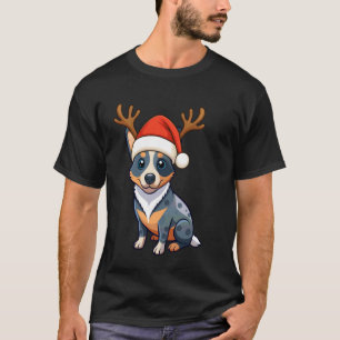 Rentier Weihnachtsmann Hut Australisches Vieh Weih T-Shirt