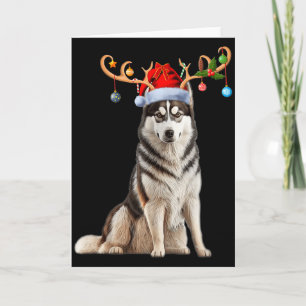 Rentier Weihnachtsmann Hut Weihnachten Pyjama Husk Karte