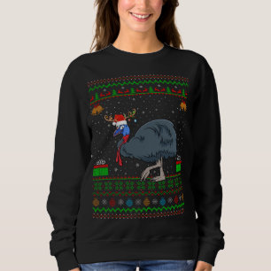 Rentier Weihnachtsmannmütze Matching Ugly Cassowar Sweatshirt