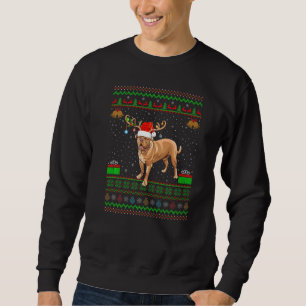Rentier Weihnachtsmannmütze Matching Ugly Mastiff Sweatshirt