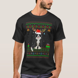 Rentier Weihnachtsmannmütze Matching Ugly Rough Co T-Shirt