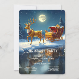 Rentier-Weihnachtsschlitten-Feierparty-Einladung Einladung