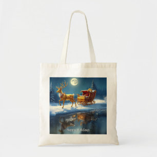 Rentier-Weihnachtsschlitten-Feiertags-Tasche Tragetasche