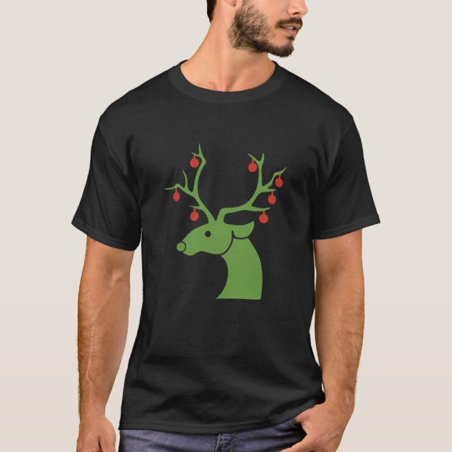 Rentier Weihnachtsschmuck T-Shirt (Vorderseite)
