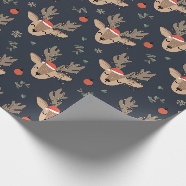 Rentier Weihnachtswrapping Paper Geschenkpapier (Ecke)