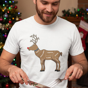 Rentier-Wildfleisch-Metzger-Diagramm - Trockener H T-Shirt