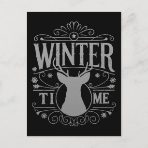 Rentier Winter Time Weihnachtssaison Grafik Postkarte