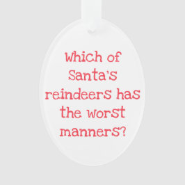 Rentier-Witz-Weihnachts-Acrylschnitzerei Ornament