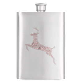 Rentier Word Art Rudolph Blixem Comet Cupid Flachmann