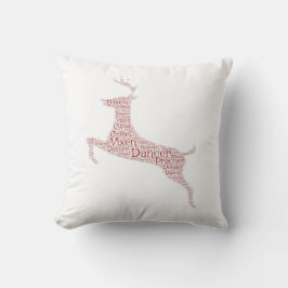 Rentier Word Art Rudolph Blixem Comet Cupid Kissen