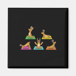 Rentier-Yoga-Outfit Damen-Meditation Weihnachtsman Magnet