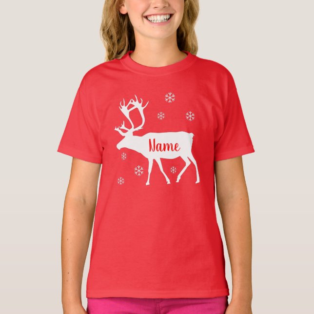 Rentier Your Name Christmas Shirt (Vorderseite)