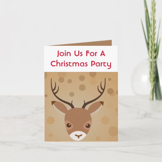 Rentierabbildungen auf braunem Hintergrund Einladung (Vorderseite)