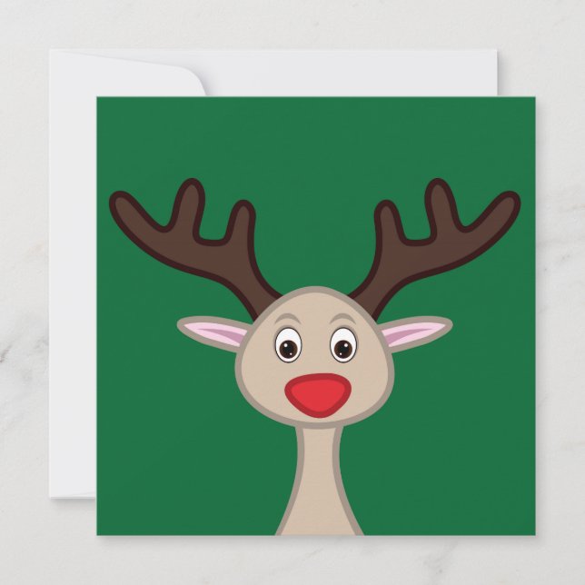Rentierchartoon Einladung (Vorderseite)