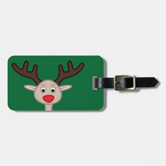 Rentierchartoon Gepäckanhänger (Vorderseite horizontal)