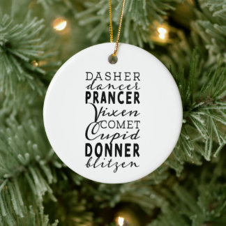 Rentiere des Weihnachtsmanns Festive Winterrunde Keramik Ornament
