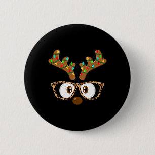 Rentiere Gesicht Glas passende Familie Weihnachten Button