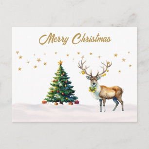 Rentiere Goldkugeln Frohe Weihnachten
