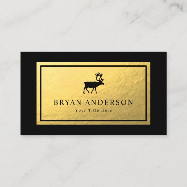 Rentiere - Imitate Gold Foil Business Card Visitenkarte (Vorderseite)