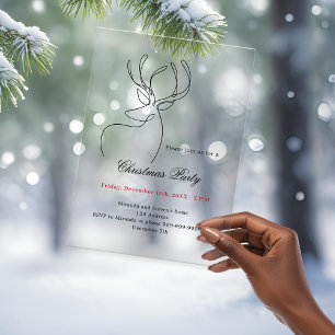 Rentiere Kritzelbild moderne frostige Weihnachtsfe Acryleinladungen