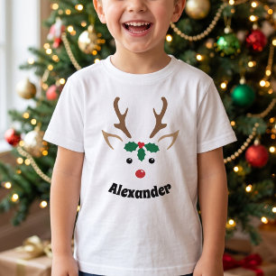 Rentiere mit individuellem Namen - Heiligabend T-Shirt