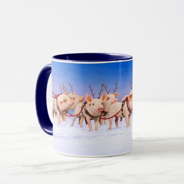Rentiere Schweine Tasse (Vorderseite Links)