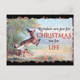 Rentiere sind nur für Vintage Weihnachtsfeier Postkarte