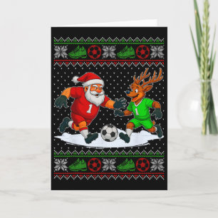 Rentiere spielen Fußball hässliches Weihnachtsshir Karte