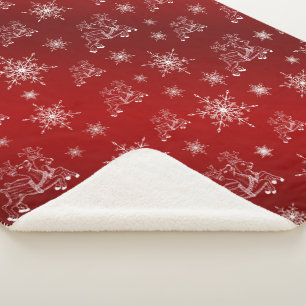 Rentiere, Sterne, Sterne, Schneeflocke, Weihnachte Sherpadecke