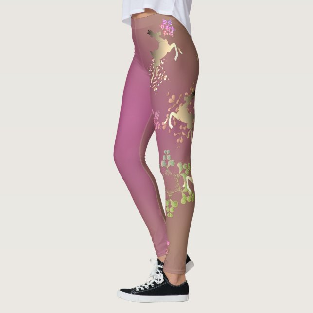 Rentiere und Schneeflocken Lila Leggings (Links)