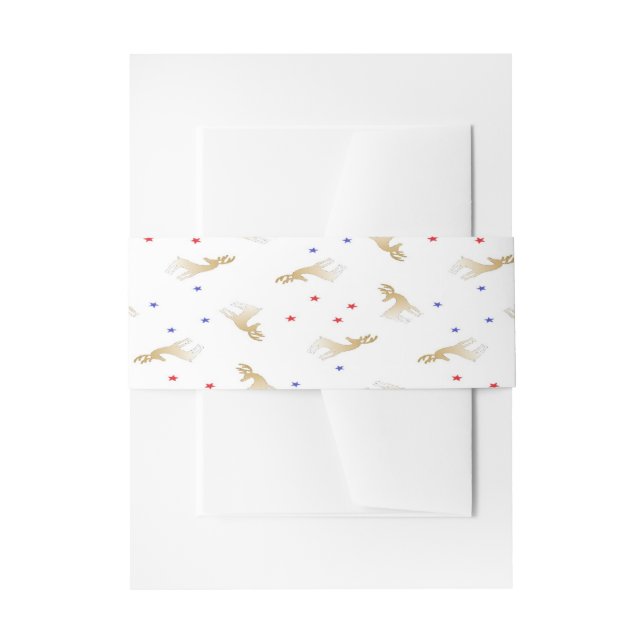 Rentiere und Sterne Einladungsbanderole (Vorderseite Beispiel)