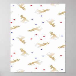 Rentiere und Sterne Poster
