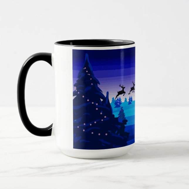 Rentiere, Weihnachten, Kiefer, Schnee Tasse (Links)