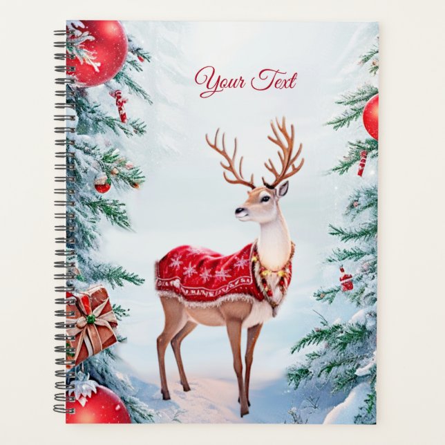Rentiere Weihnachtsfeiertag Planer (Vorderseite)
