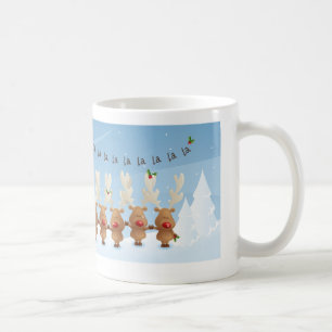 Rentiere Weihnachtsferien-Tasse singen Kaffeetasse