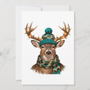 Rentiere Weihnachtslicht Jagd Jäger Saison Dankeskarte