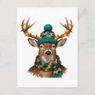 Rentiere Weihnachtslicht Jagd Jäger Saison Feiertagspostkarte