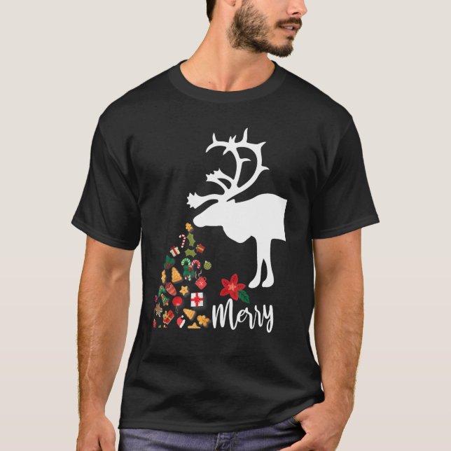 Rentiere Weihnachtspajamas für Familienmatte T-Shirt (Vorderseite)