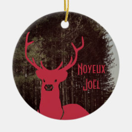 Rentiere Weihnachtsstext quebecois Keramik Ornament