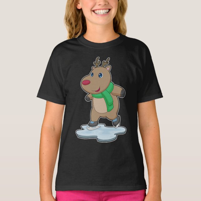 Rentiereis-Skaten-Ice-Skate T-Shirt (Vorderseite)