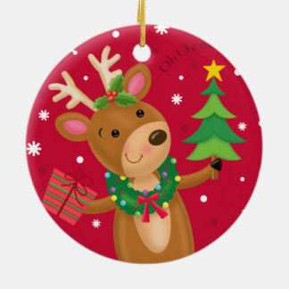 Rentierfertig Keramik Ornament