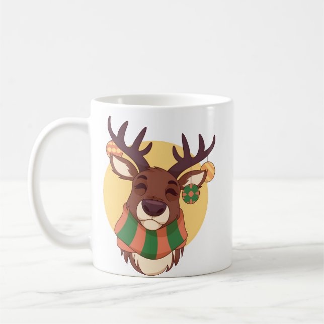 Rentierfestival Niedlich Holiday Tasse Heiße Schok (Links)