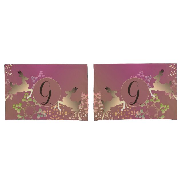 Rentierfische und Schneeflocken Lila Kissenbezug (Vorderseite-Set)