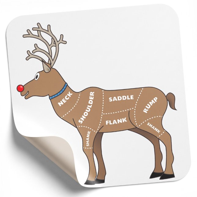 Rentierfleisch zu Weihnachten Quadratischer Aufkleber (Von Creator hochgeladen)
