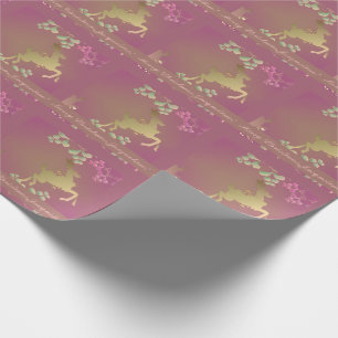 Rentierflitter und Schneeflocken, Lila Wrapping Pa Geschenkpapier