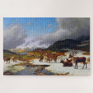 Rentierherde in den Bergen nördlich von Røros Puzzle