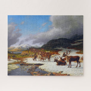 Rentierherde in den Bergen nördlich von Røros Puzzle