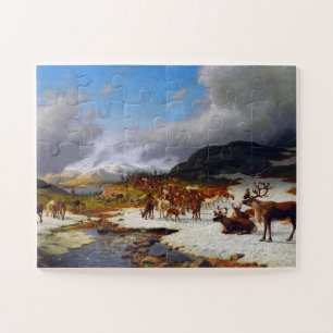 Rentierherde in den Bergen nördlich von Røros Puzzle