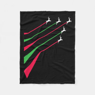 Rentierjets patriotische Streifen rot und grün mer Fleecedecke