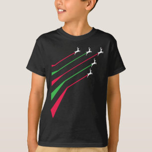 Rentierjets patriotische Streifen rot und grün mer T-Shirt